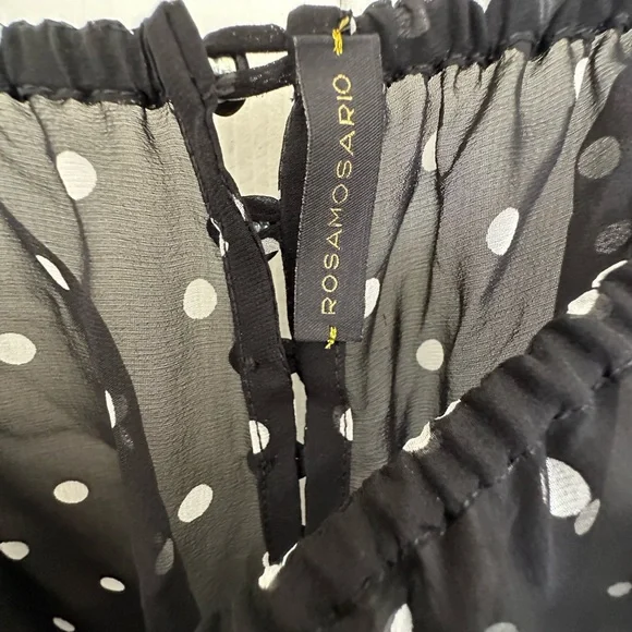 Rosamosario 100% Silk Georgette Polka Dot Lounge Set French Lace Luxury Lounge - Picture 8 of 17